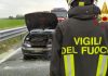Auto prende fuoco sull‘A4, intervento vigili del fuoco