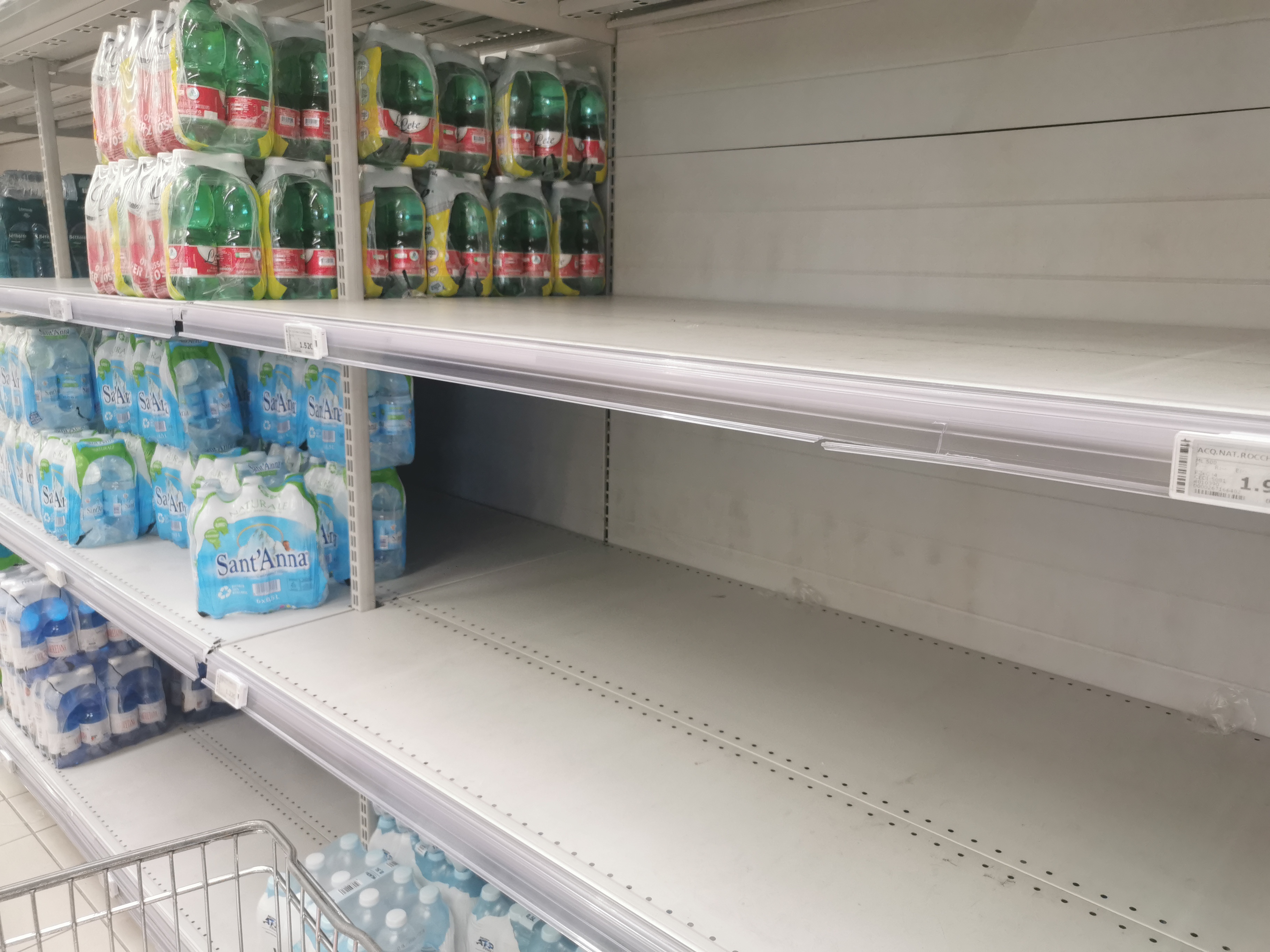 Emergenza Co2: sparite dagli scaffali dei supermarket le bottigliette di acqua frizzante