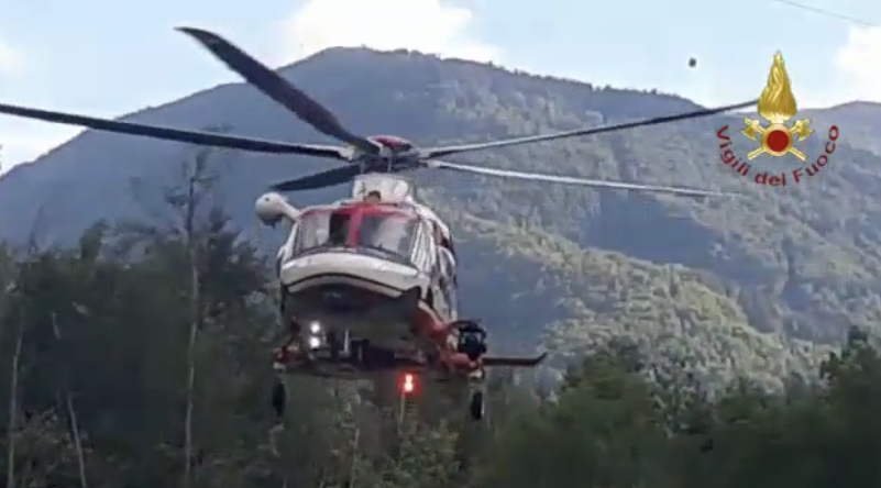 Valsesia: escursionista ferito, salvato dall’elicottero dei Vigili del Fuoco